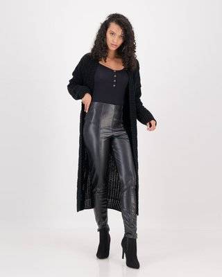 Brave Soul Organza Chunky Cardigan (Black)(M)