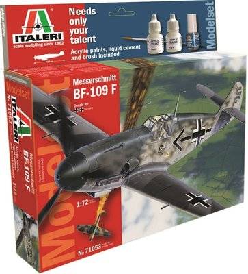 Italeri BF 109 Messerschmitt Aircraft Model Set Including Paints (1:72)