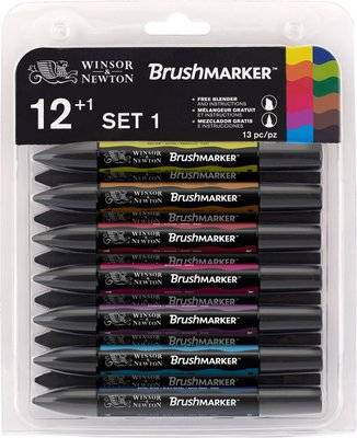 Winsor & Newton Brush (Pro)Marker - Set of 12 - Vibrant Tones