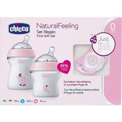 Chicco Natural Feeling Feeding Gift Set (Pink)