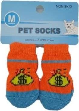 4APet Medium Non-Skid Pet Socks - Boy (Assorted Designs - Supplied May Vary)