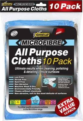 Shield Microfibre All Purpose Cloths (10 Pack)