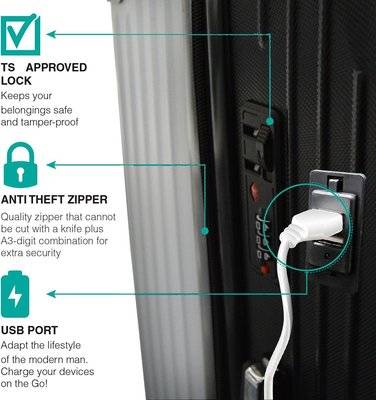 Eco Berlin Luggage Set (2 Piece)(Black) Picture 3