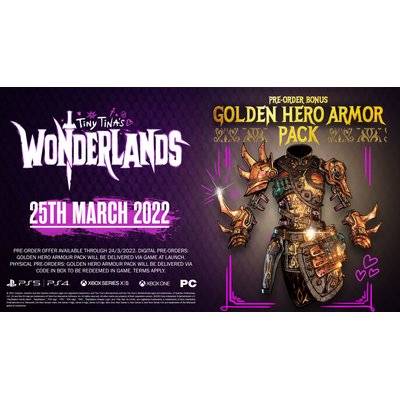 Tiny Tina's Wonderlands - Pre-order to get the Golden Hero Armor Pack! (PlayStation 4)
