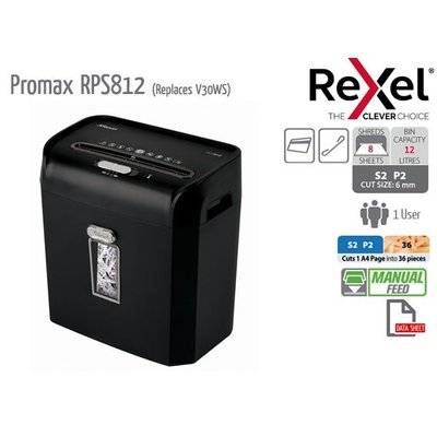 Rexel Promax RPS812 Strip-Cut Shredder