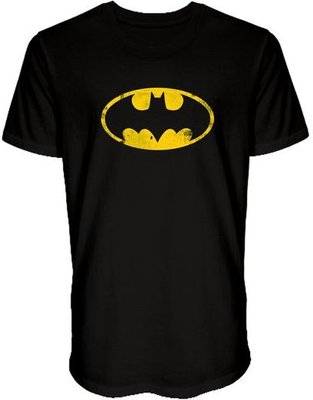 DC Batman Logo Plain Mens T-Shirt (Black)