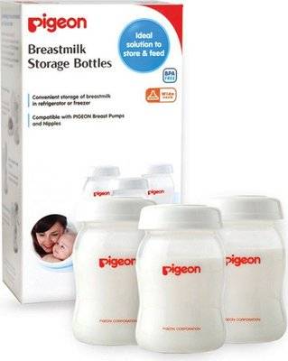 Pigeon 6119 3-Piece Milk Storage Bottle Set (with Sealing Discs)