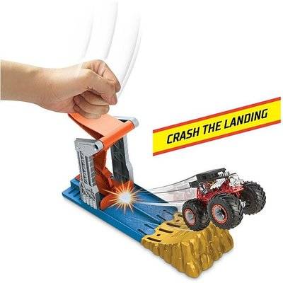 Hot Wheels Monster Trucks Launch and Bash Car-Splosion Play Set