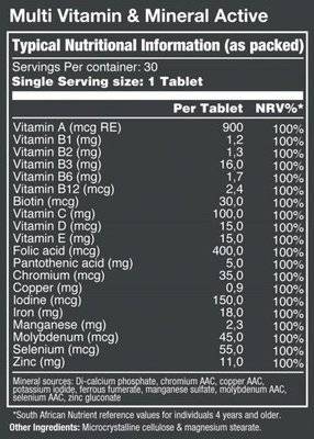 Vitatech Multi Vitamin & Mineral - Active (30 Tablets)