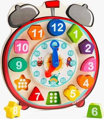 Top Bright Clock Puzzle with Blocks Picture 1