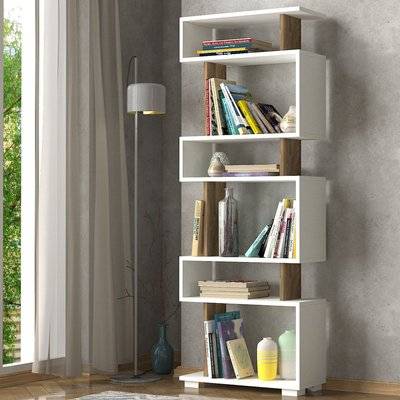 Homemark Armoire's Blok Bookcase (White and Walnut)