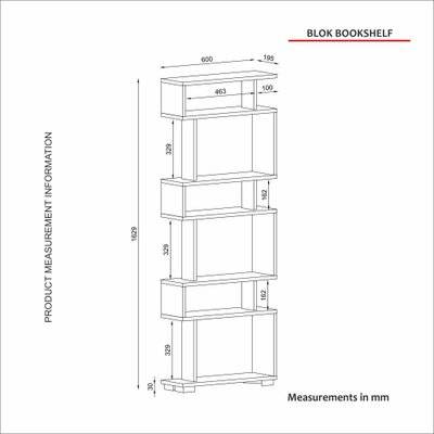 Homemark Armoire's Blok Bookcase (White and Walnut)