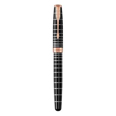 Parker Sonnet Fine Nib Rollerball Pen (Brown with Rose Gold Trim)(Black Ink) - Presented in a Gift B