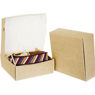 Huntlea Beaded Leather Collar - Stripe Design (Black Leather)