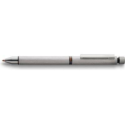 LAMY CP1 Tri Pen/Pencil - 0.5mm Lead and Medium Nib Black & Red Refills (Brushed Silver)