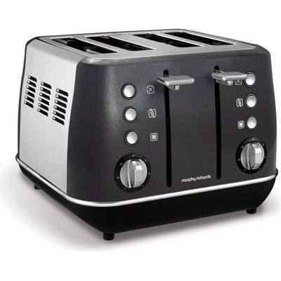 Morphy Richards Evoke 4 Slice, Stainless Steel Toaster (1800W)(Black)