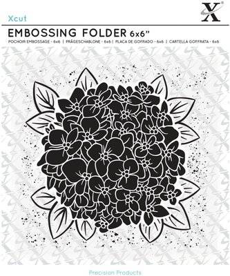 Xcut Embossing Folder Full Bloom Hydrangea (6x6)