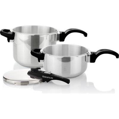 Taurus Ontime Rapid - 2 Piece Stainless Steel Pressure Cooker Set (6L and 4L)