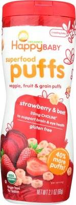 Happy Baby Superfood Puffs - Strawberry & Beet 60g