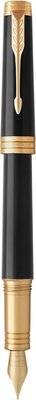 Parker Premier Fine Nib Fountain Pen (Deep Black Lacquer with Gold Trim)(Black Ink) - Presented in a