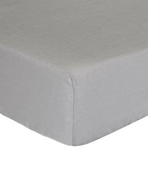 Horrockses Polycotton Fitted Sheet (Queen) (Grey)