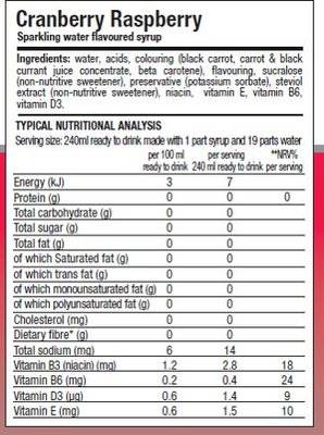 Sodastream Zeros - Cranberry Raspberry Syrup (440ml)