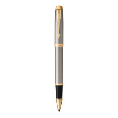 Parker IM Fine Nib Rollerball Pen (Brushed Metal with Gold Trim)(Black Ink) - Presented in a Gift Bo Picture 1
