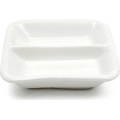 Maxwell & Williams White Basics Square Divided Sauce Dish (8cm)
