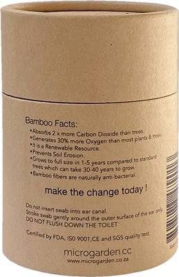 Microgarden Organic Cotton Bamboo Earbuds (100 buds)