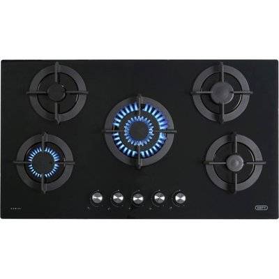 Defy Gemini 5 Burner Gas on Glass Hob (Black Glass)