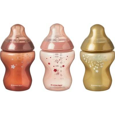 Tommee Tippee Closer To Nature Baby Bottle (3-Pack)(260ml)(Morning Skies)(0 Months +)