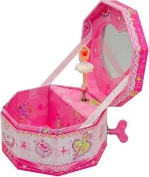 Octangle Shape Musical Jewellery Box (Pink) Picture 1