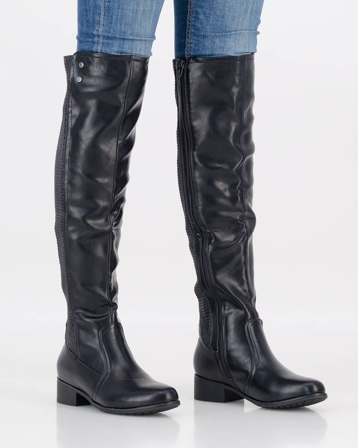 Sarah J Long Boot with Back Panel - Black (6)