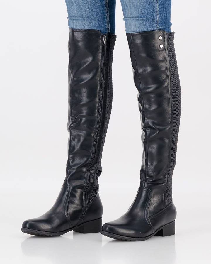 Sarah J Long Boot with Back Panel - Black (6)