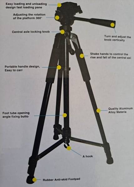Adjustable Tripod Video Photo Foldable Non-Slip Camera Stand