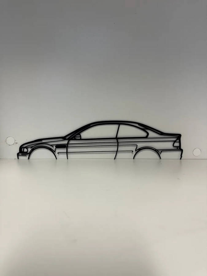 BMW E46 M3 Silhouette Wall Art - 3D Printed