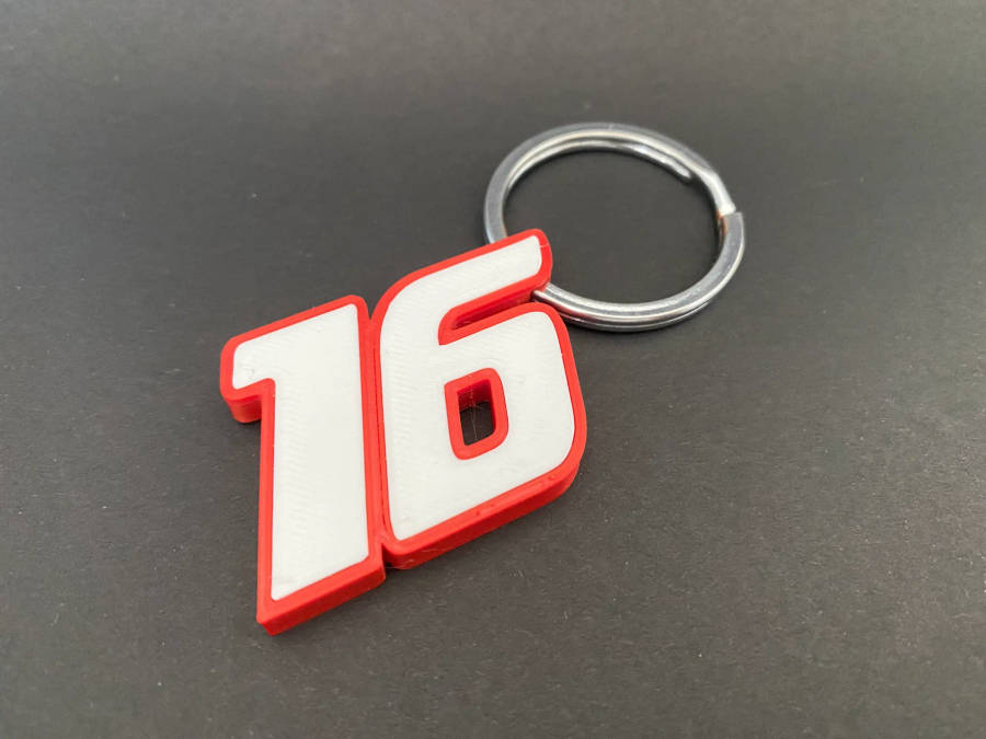 Ferrari Leclerc Keychain 3D Printed