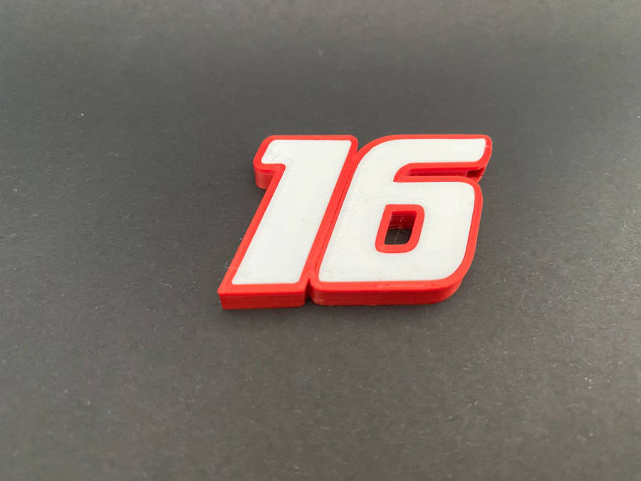 Ferrari Leclerc Keychain 3D Printed