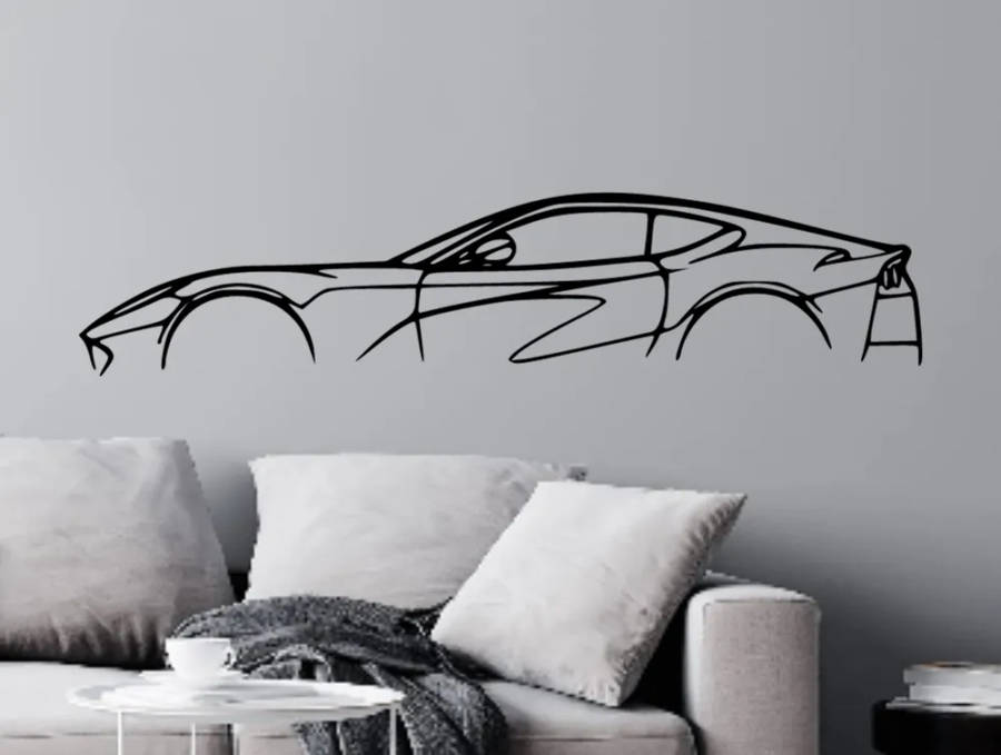 Ferrari 812 Superfast Silhouette Wall Art - 3D Printed