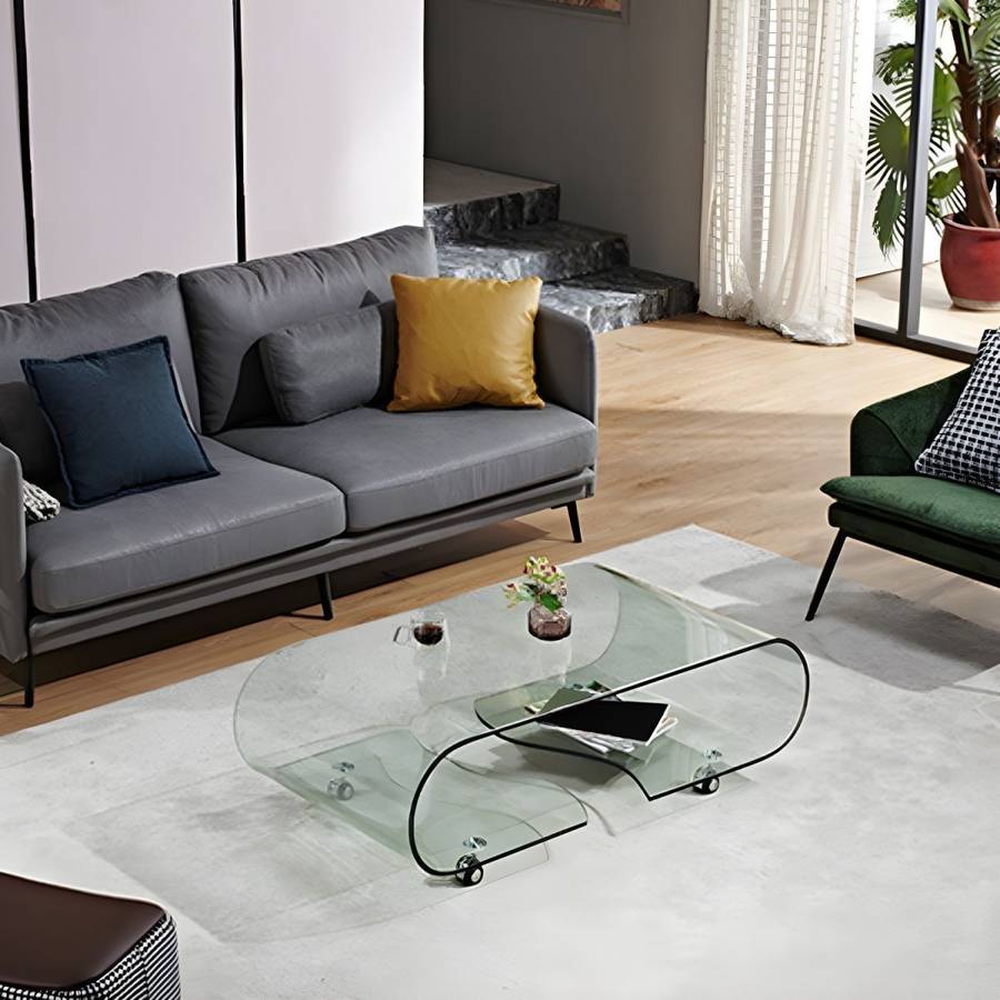 Curved Glass Coffee Table
