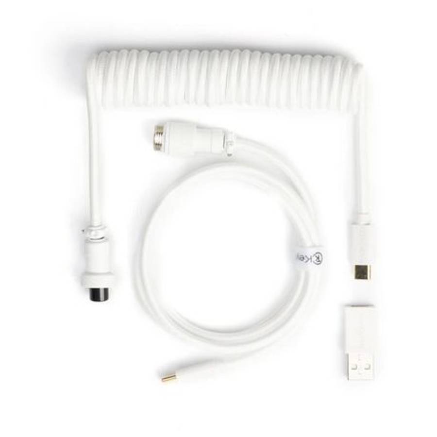 Keychron - Coiled Aviator White Cable - Keychron - Coiled Aviator White Cable