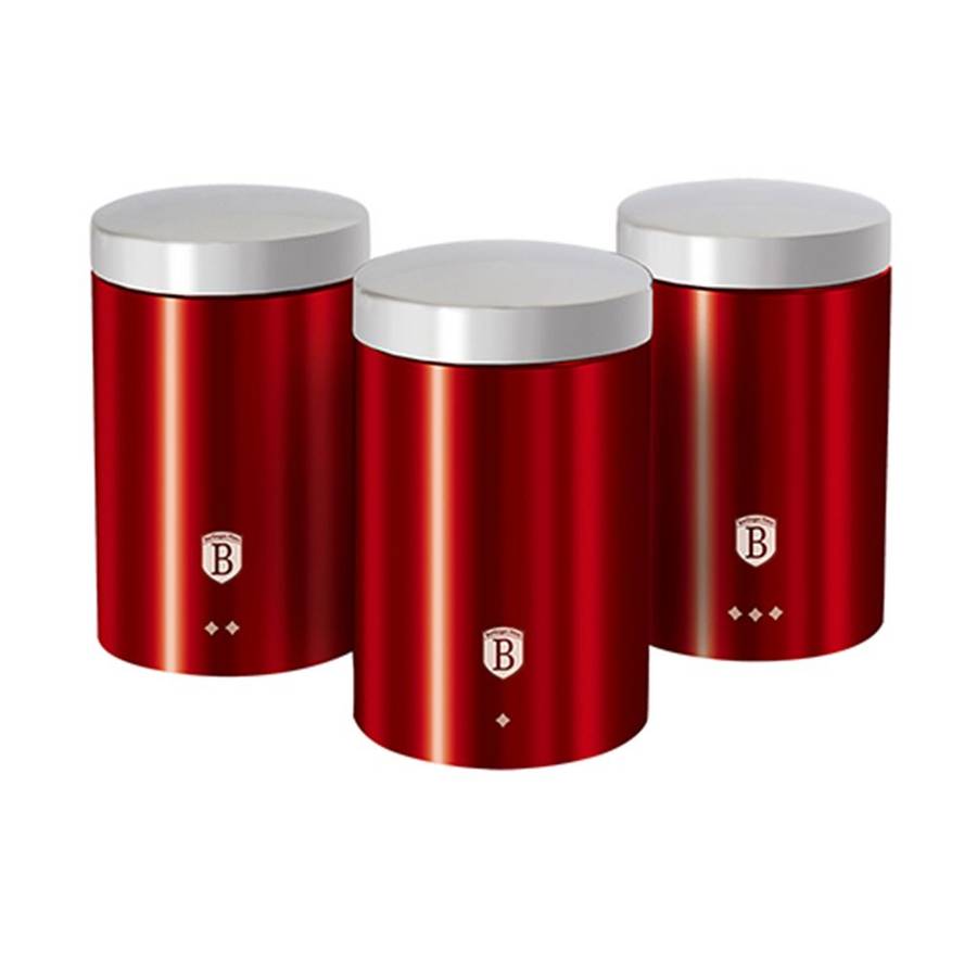 Berlinger Haus - 3 Pieces Passion Collection Canister Set - Burgundy (DISPLAY MODEL)