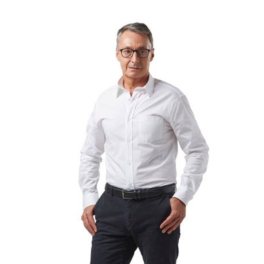 Dromex - 100% Cotton Long Sleeve Formal Shirt - White - M - Dromex - 100% Cotton Long Sleeve Form...