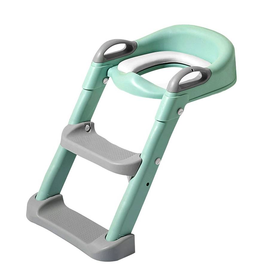 Foldable Children Potty Training  Toilet Seat Ladder Step With Soft  PU Pad