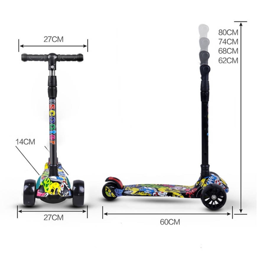 Children Scooter 3 Wheel Scooter with Flash Wheels Kick