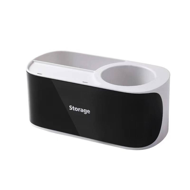 Wall Mounted Hair Dryer Organizer - Black