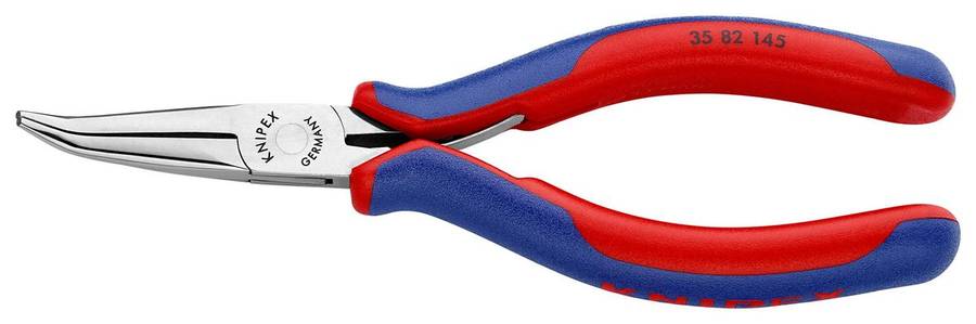 Knipex (35 82 145) 115mm Bent Half-round Long Jawed Electronic Pliers