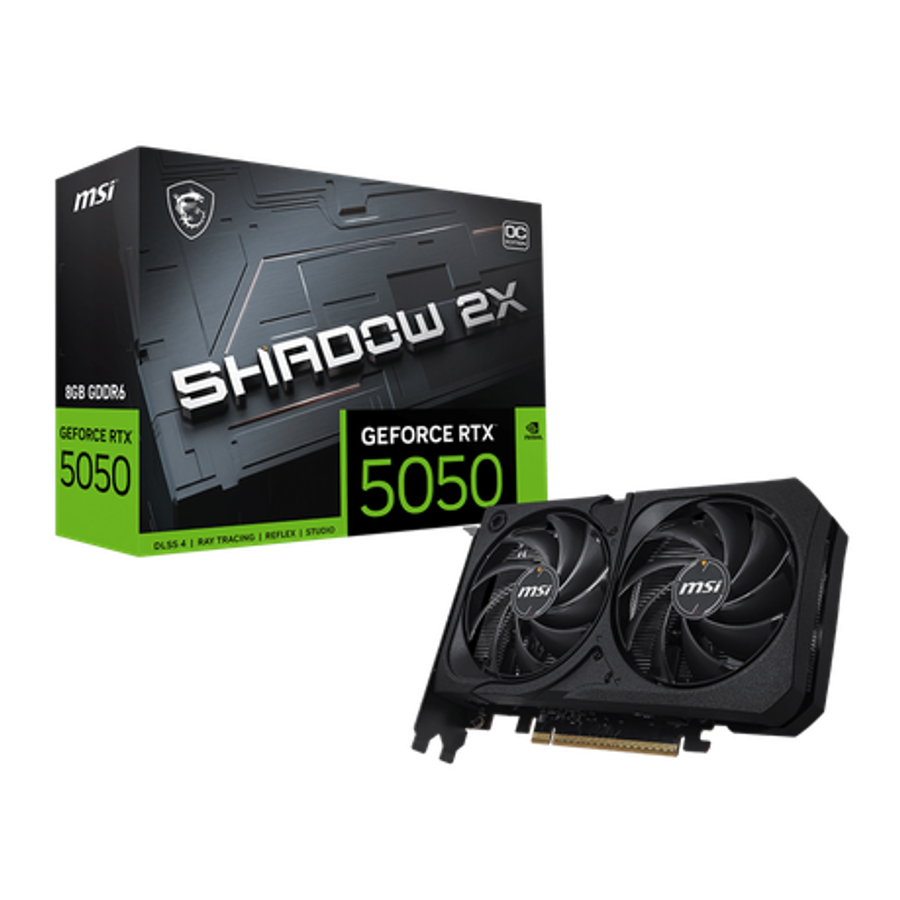 MSI - Nvidia GeForce RTX 5050 Shadow 2X OC 8GB Graphics Card - MSI - Nvidia GeForce RTX 5050 Shad...