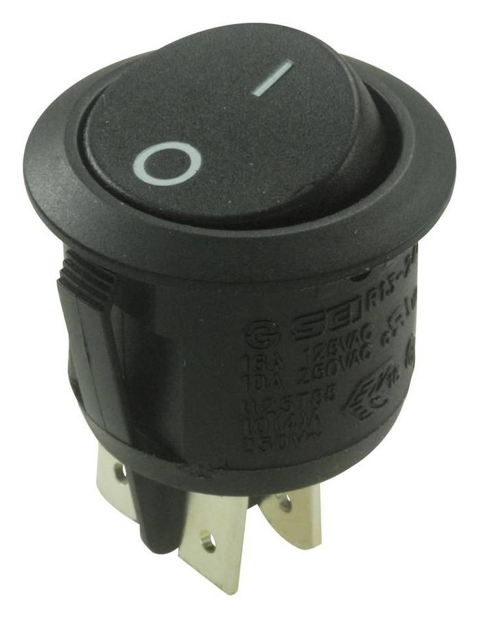 Arcoelectric (R13244AAAA) Rocker Switch, On-Off, DPST, Non Illuminated