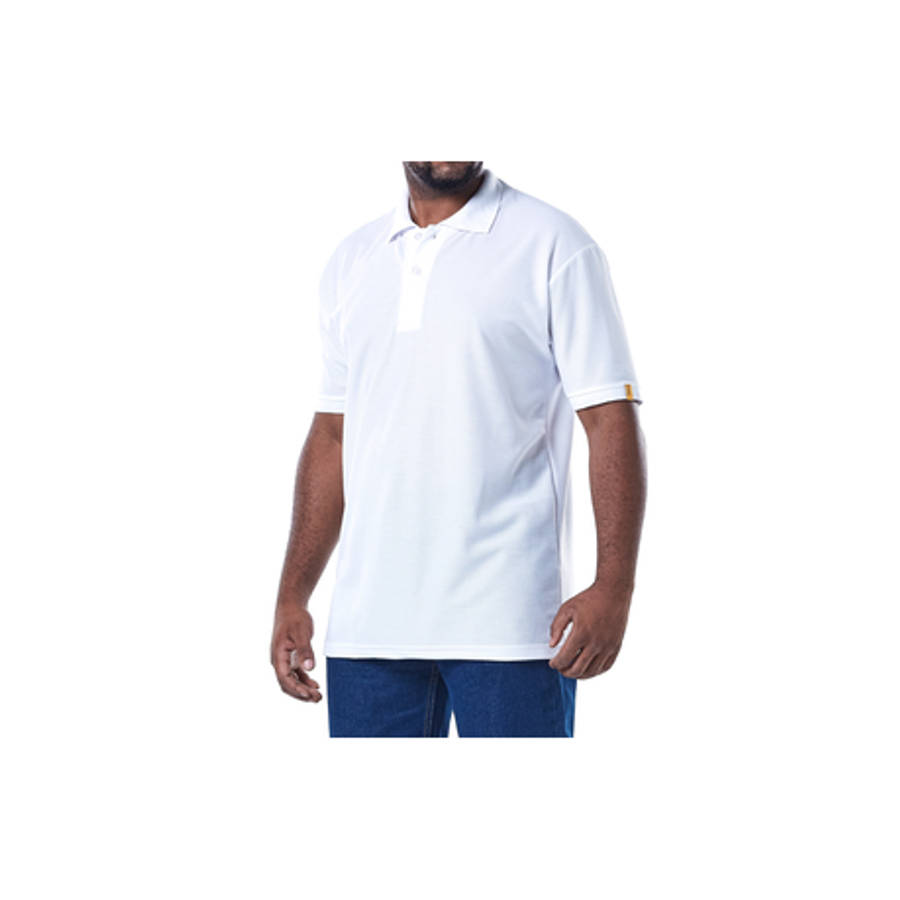 Dromex - Golf Shirt, 100% Polyester - White - 4XL - Dromex - Golf Shirt, 100% Polyester - White -...